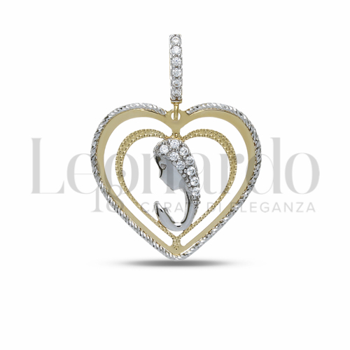 Misura 1° Misura con Zircone bianco in Oro Giallo e Oro Bianco da 2gr.