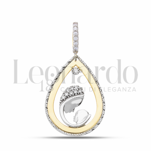 Misura 1° Misura con Zircone bianco in Oro Giallo e Oro Bianco da 2,1gr.