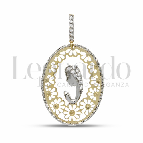 Misura 1° Misura con Zircone bianco in Oro Giallo e Oro Bianco da 2,4gr.