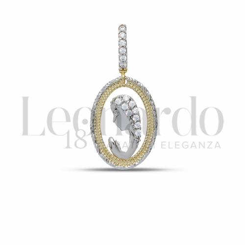 Misura 1° Misura con Zircone bianco in Oro Giallo e Oro Bianco da 1,6gr.