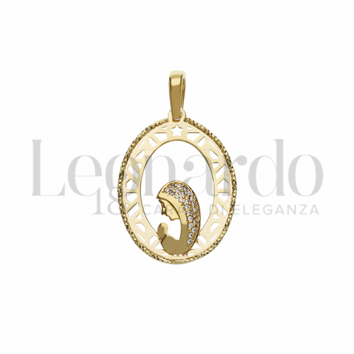 con Zircone bianco in Oro Giallo da 2,4gr.