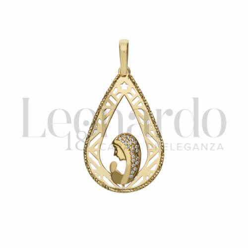con Zircone bianco in Oro Giallo da 2,5gr.