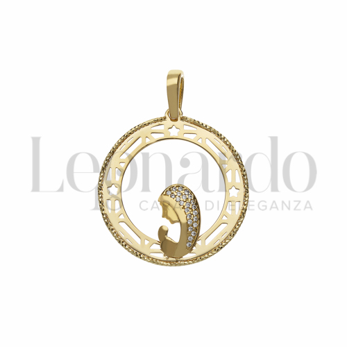 con Zircone bianco in Oro Giallo da 2,5gr.