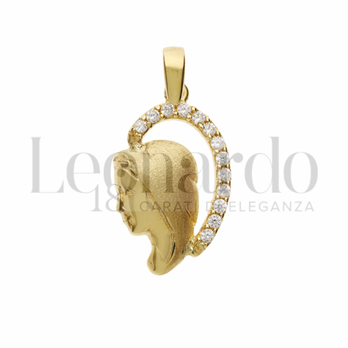 con Zircone bianco in Oro Giallo da 1,9gr.