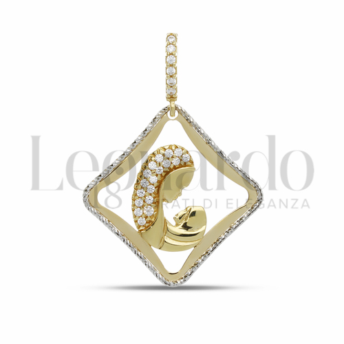 Misura 2° Misura con Zircone bianco in Oro Giallo da 2,5gr.