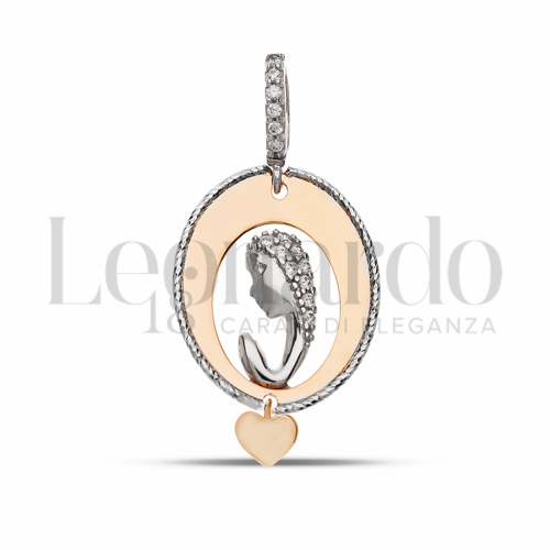 Misura 1° Misura con Zircone bianco in Oro Rosa e Oro Bianco da 2,1gr.