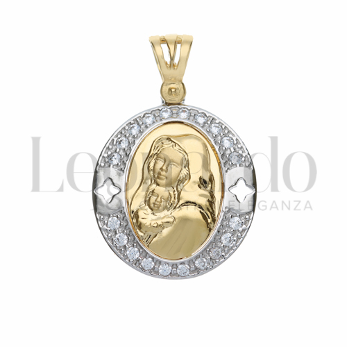 con Madreperla & Diamante in Oro Giallo e Oro Bianco da 3,3gr.