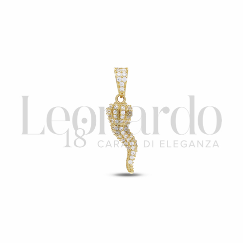 con Zircone bianco in Oro Giallo da 2,5gr.