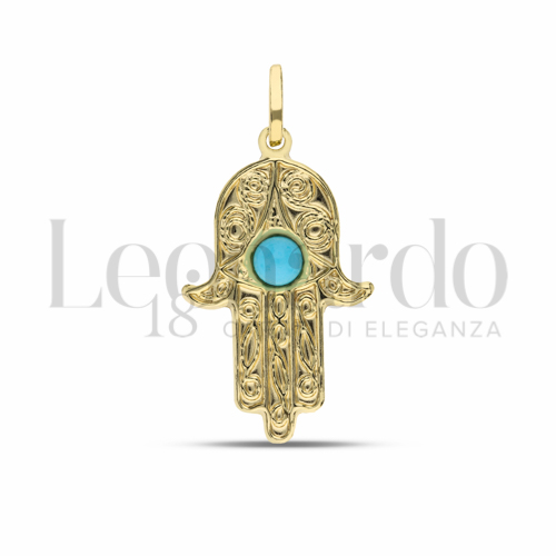 Modello Stampato con Turchese in Oro Giallo da 1,1gr.