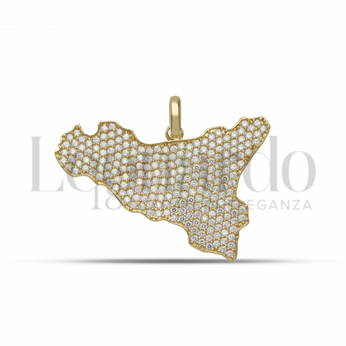con Pavé di zirconi bianchi in Oro Giallo da 8,5gr.
