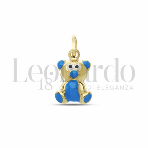 Modello Scatolato con Smalto blu in Oro Giallo da 1,4gr.