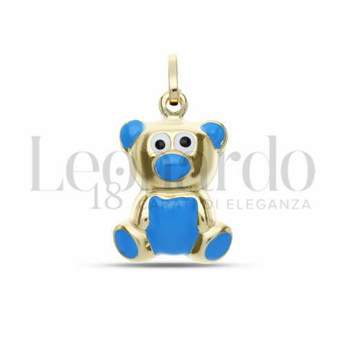 Modello Scatolato con Smalto blu in Oro Giallo da 2,5gr.