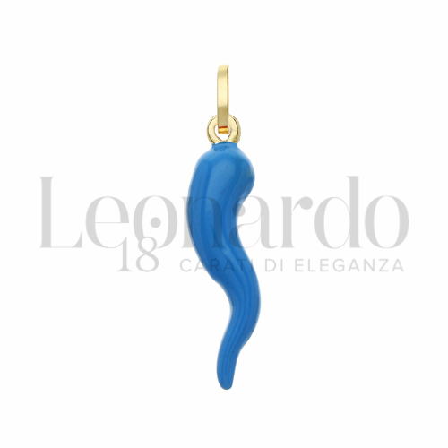 Modello Scatolato con Smalto blu in Oro Giallo da 1,4gr.