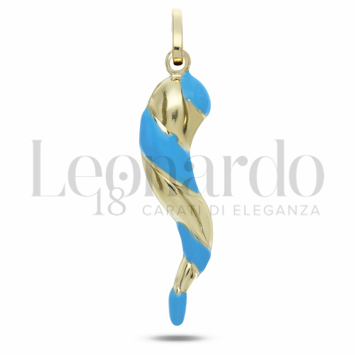 Modello Scatolato con Smalto blu in Oro Giallo da 2,1gr.