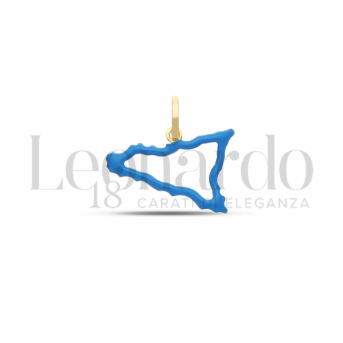 Modello Stampato traforato con Smalto blu in Oro Giallo da 0,9gr.