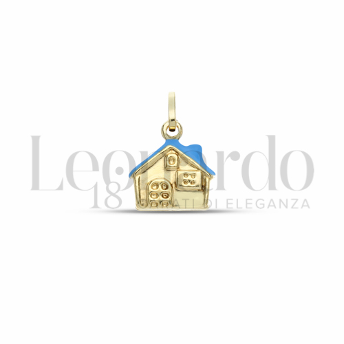 Modello Scatolato con Smalto blu in Oro Giallo da 0,9gr.