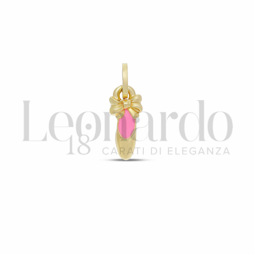 con Smalto rosa in Oro Giallo da 0,9gr.