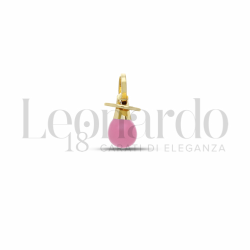 Modello Scatolato con Smalto rosa in Oro Giallo da 1gr.