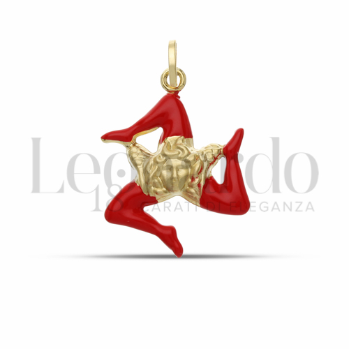 Modello Stampato con Smalto rosso in Oro Giallo da 1,2gr.