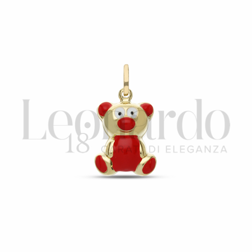 Modello Scatolato con Smalto rosso in Oro Giallo da 1,4gr.