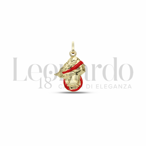 Modello Scatolato con Smalto rosso in Oro Giallo da 1,2gr.