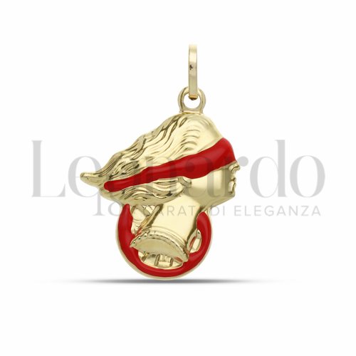 Modello Scatolato con Smalto rosso in Oro Giallo da 2,4gr.