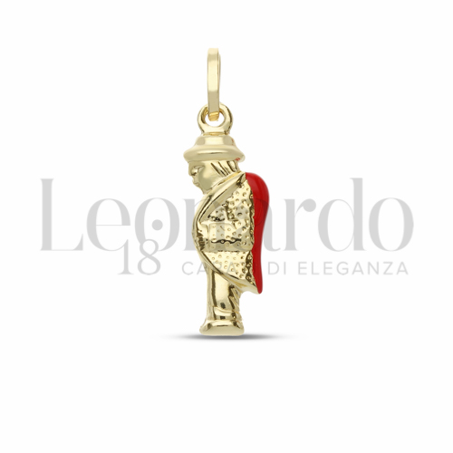 Modello Scatolato con Smalto rosso in Oro Giallo da 1,2gr.