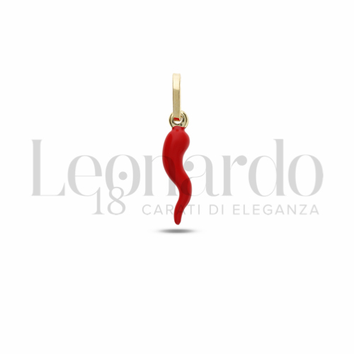 Modello Scatolato con Smalto rosso in Oro Giallo da 0,4gr.