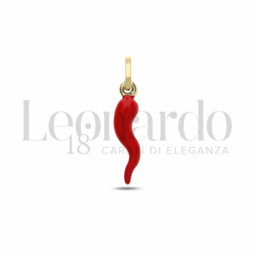 Modello Scatolato con Smalto rosso in Oro Giallo da 0,7gr.