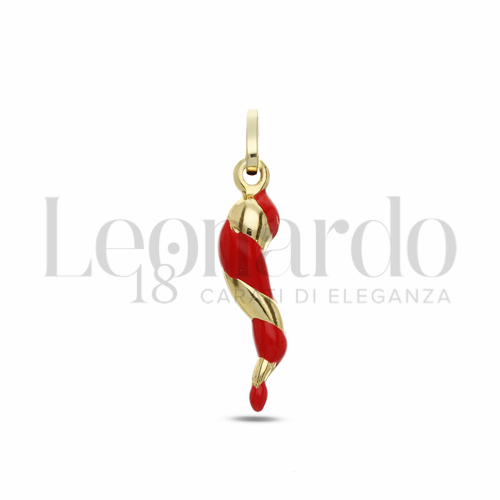 Modello Scatolato con Smalto rosso in Oro Giallo da 0,9gr.