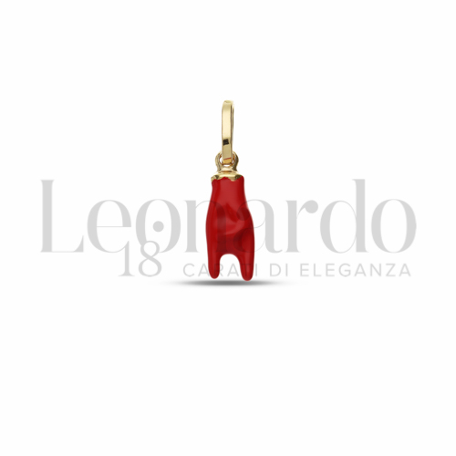 Modello Scatolato con Smalto rosso in Oro Giallo da 0,6gr.