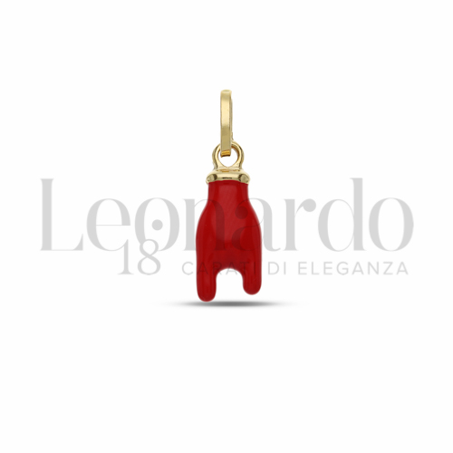 Modello Scatolato con Smalto rosso in Oro Giallo da 1gr.