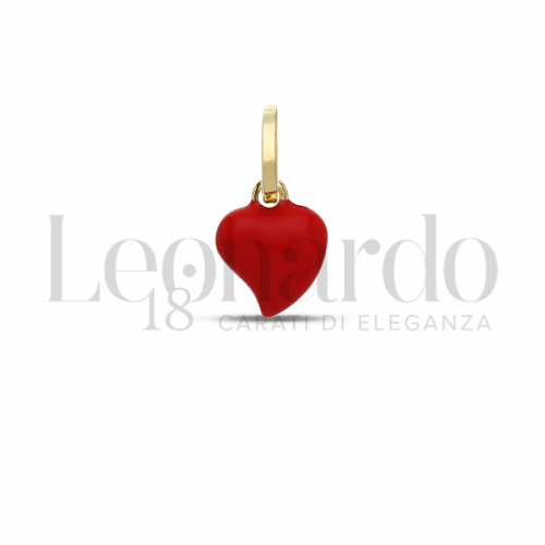 Modello Scatolato con Smalto rosso in Oro Giallo da 0,6gr.
