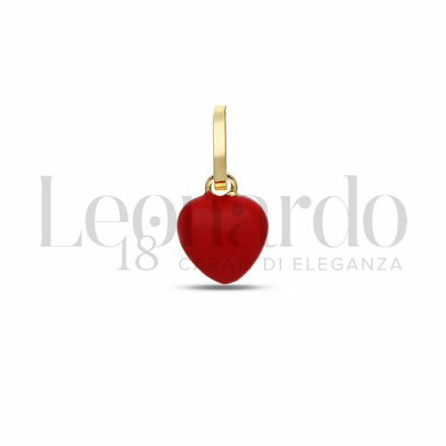 Modello Scatolato con Smalto rosso in Oro Giallo da 0,6gr.