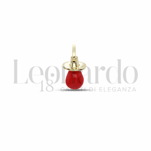 Modello Scatolato con Smalto rosso in Oro Giallo da 1gr.