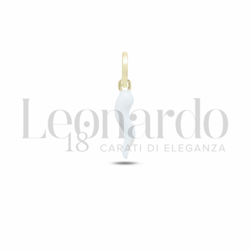 Modello Scatolato con Smalto Bianco in Oro Giallo da 0,5gr.