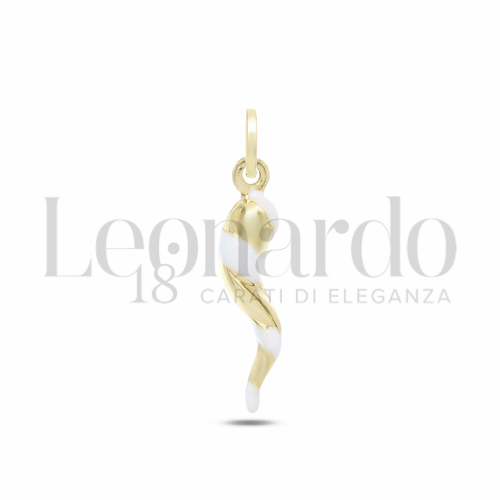 Modello Scatolato con Smalto Bianco in Oro Giallo da 0,9gr.