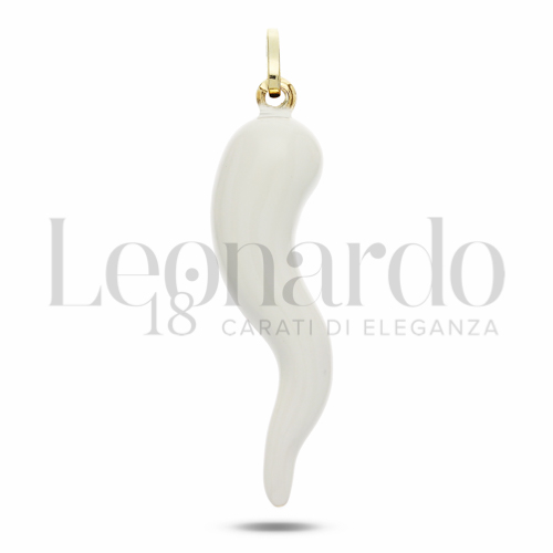 Modello Scatolato con Smalto Bianco in Oro Giallo da 2,3gr.
