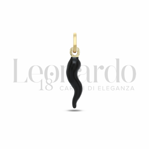Modello Scatolato con Smalto Nero in Oro Giallo da 0,8gr.