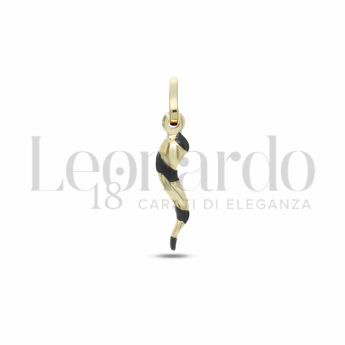Modello Scatolato con Smalto Nero in Oro Giallo da 0,7gr.