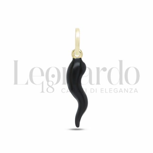 Modello Scatolato con Smalto Nero in Oro Giallo da 1,1gr.