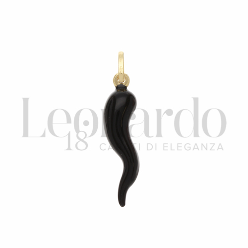 Modello Scatolato con Smalto Nero in Oro Giallo da 1,2gr.