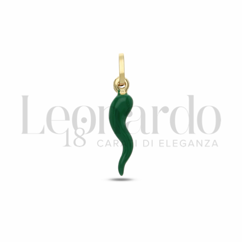 Modello Scatolato con Smalto Verde in Oro Giallo da 0,9gr.
