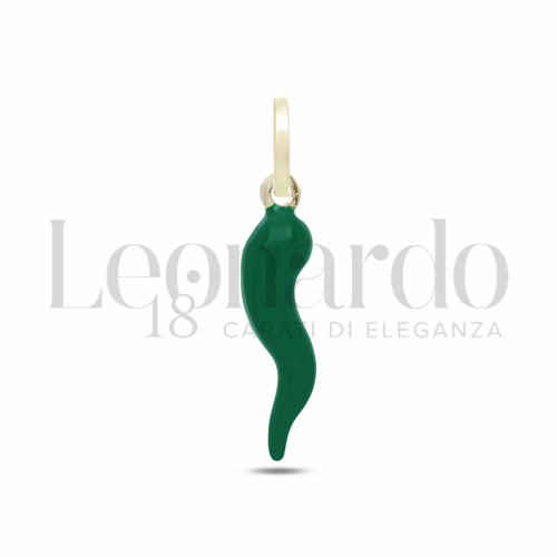 Modello Scatolato con Smalto Verde in Oro Giallo da 1,1gr.