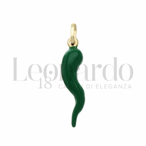 Modello Scatolato con Smalto Verde in Oro Giallo da 1,3gr.