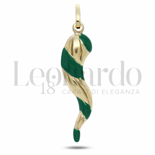 Modello Scatolato con Smalto Verde in Oro Giallo da 2,1gr.
