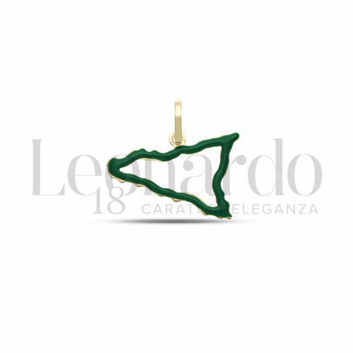 Modello Stampato traforato con Smalto Verde in Oro Giallo da 0,8gr.