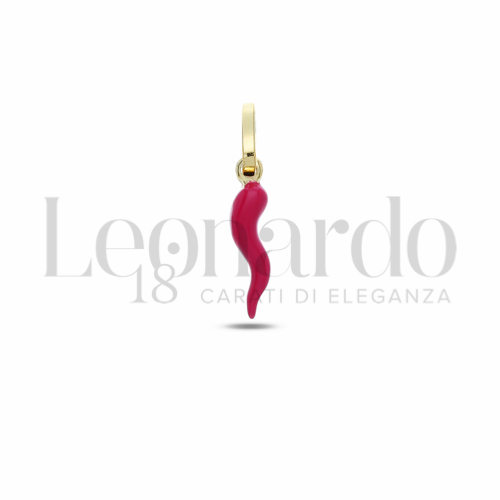 Modello Scatolato con Smalto Fucsia in Oro Giallo da 0,4gr.