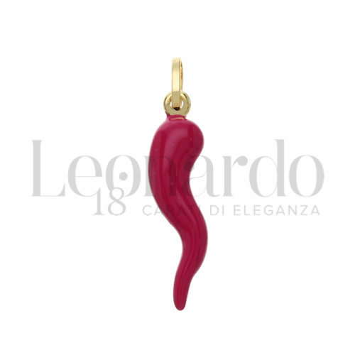 Modello Scatolato con Smalto Fucsia in Oro Giallo da 1,3gr.