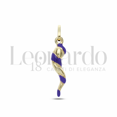 Modello Scatolato con Smalto Viola in Oro Giallo da 0,9gr.